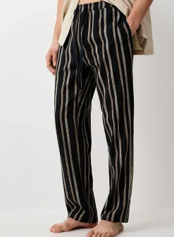 Striped lightweight linen pyjama pant
