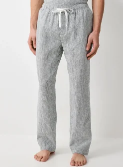Striped lightweight linen pyjama pant