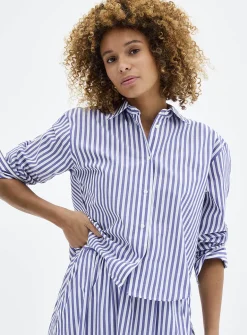 Striped lightweight poplin shirt