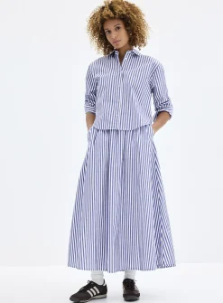 Striped lightweight poplin shirt