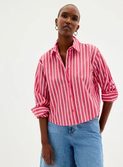 Striped lightweight poplin shirt