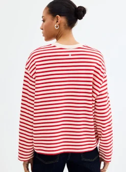 Striped loose boxy-fit sweatshirt