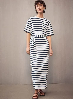 Striped maxi T-shirt dress