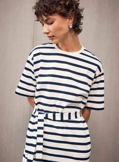 Striped maxi T-shirt dress