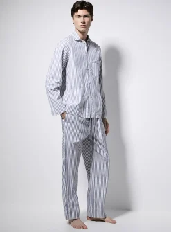 Striped organic cotton poplin pyjama pant