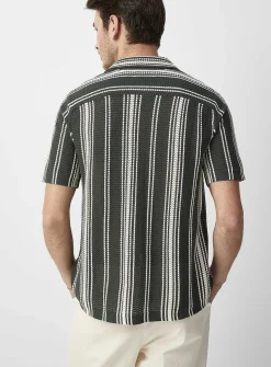 Striped pointelle knit shirt