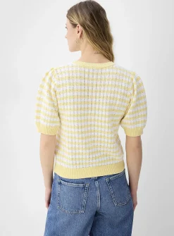 Striped popcorn knit sweater
