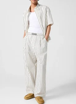 Striped poplin pyjama-style pant