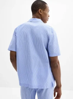 Striped poplin shirt