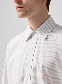 Striped poplin shirt