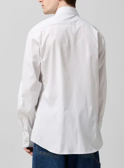 Striped poplin shirt