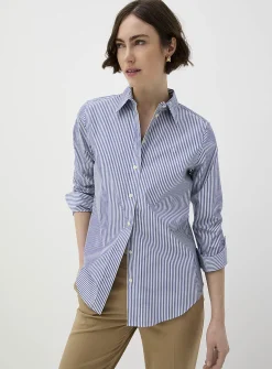 Striped poplin shirt
