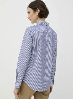 Striped poplin shirt