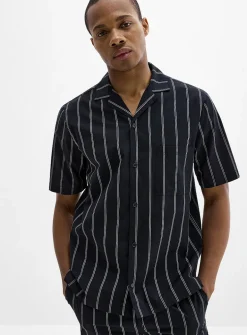 Striped poplin shirt
