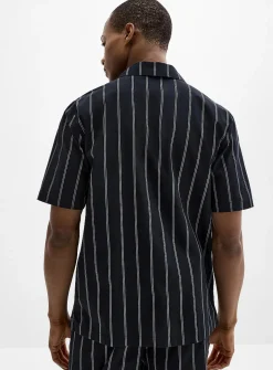 Striped poplin shirt