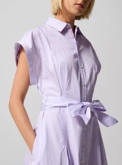 Striped poplin shirtdress
