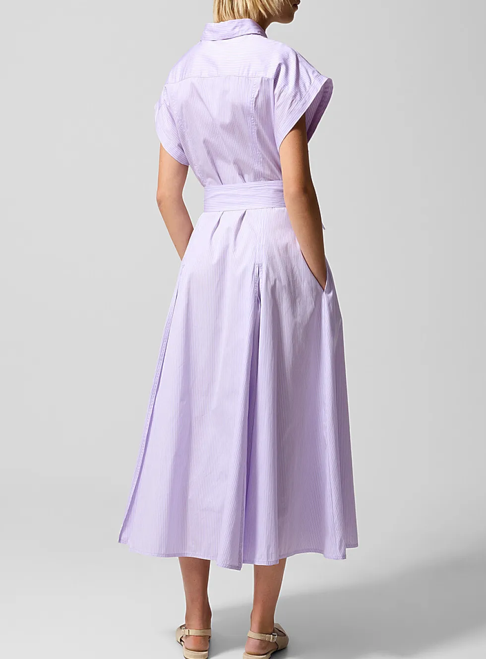 Striped poplin shirtdress