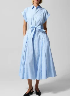 Striped poplin shirtdress