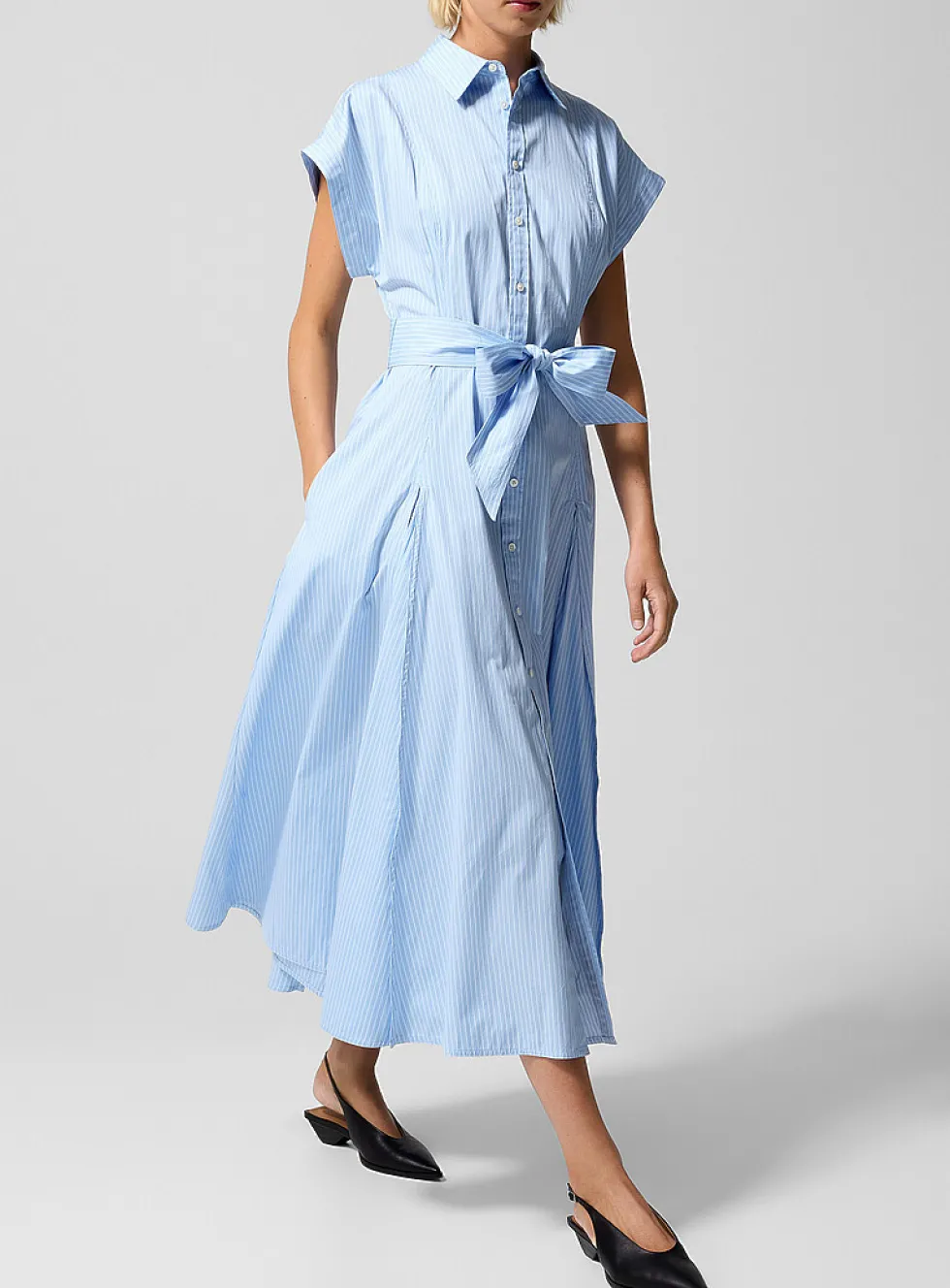 Striped poplin shirtdress