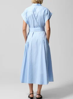 Striped poplin shirtdress