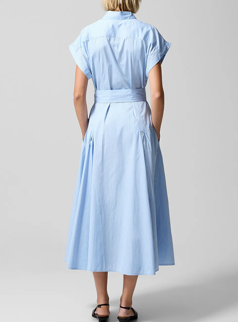 Striped poplin shirtdress