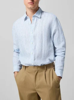 Striped pure linen shirt