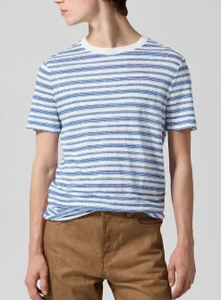 Striped pure linen t-shirt