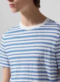 Striped pure linen t-shirt