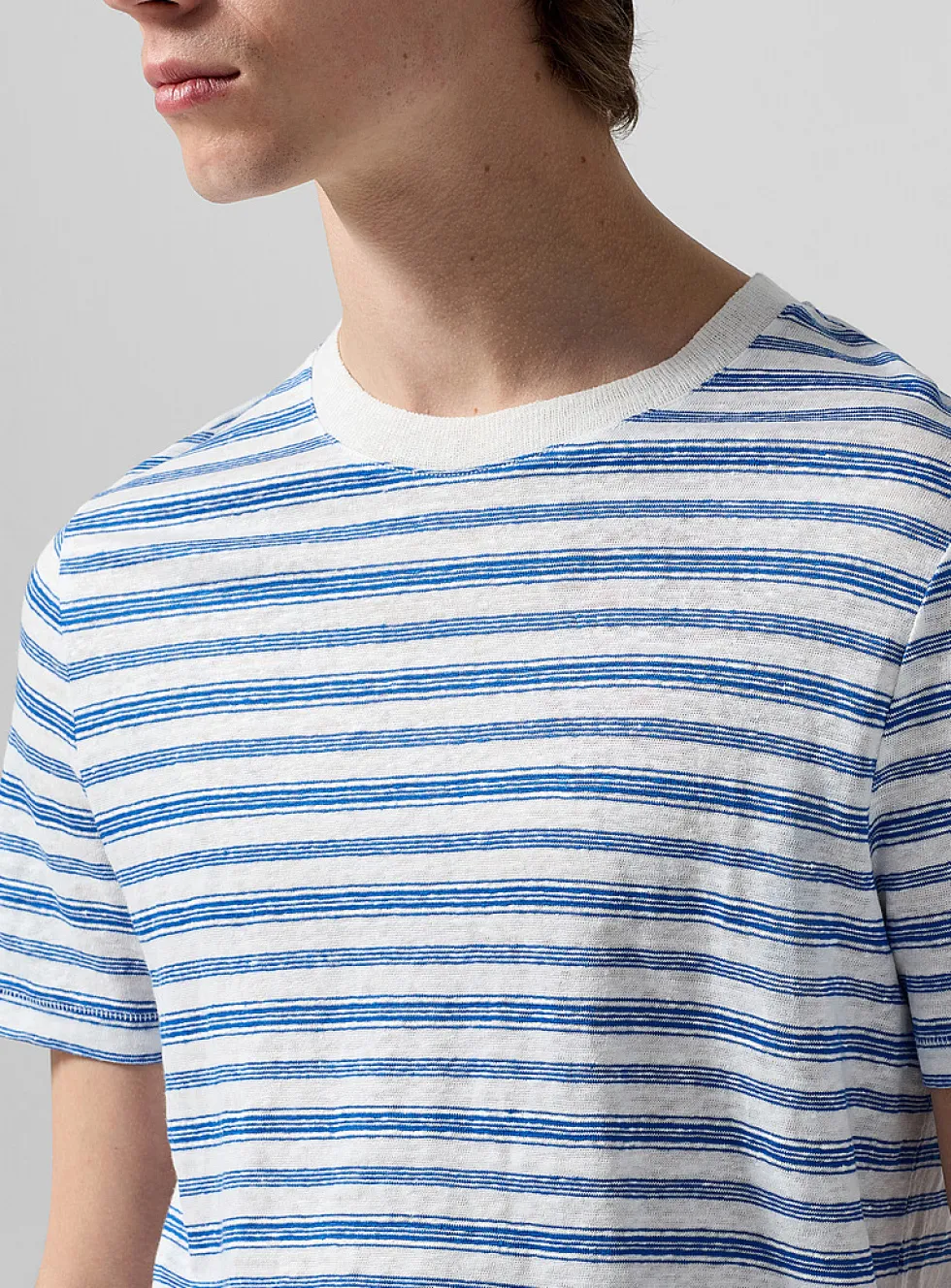 Striped pure linen t-shirt