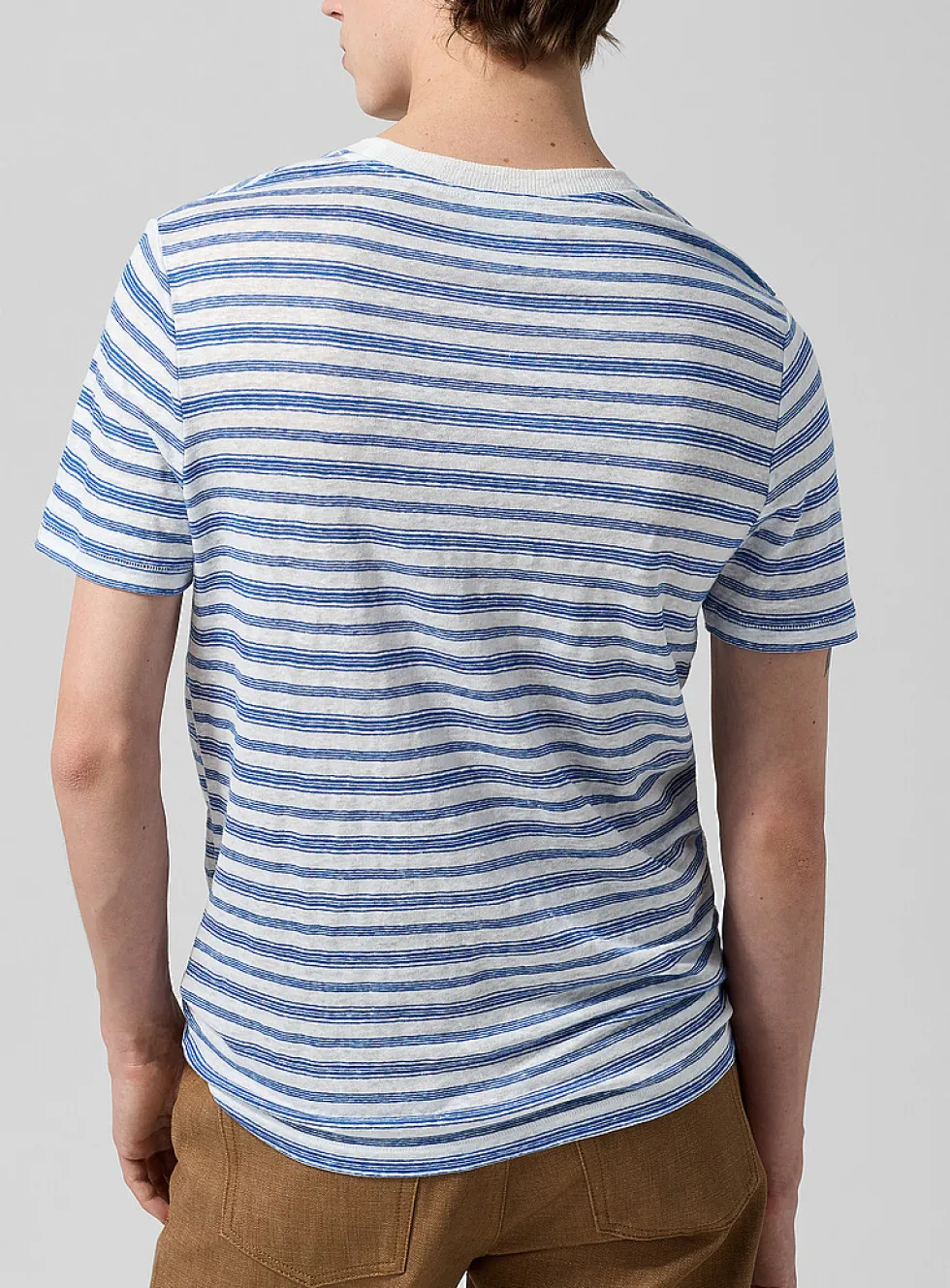 Striped pure linen t-shirt