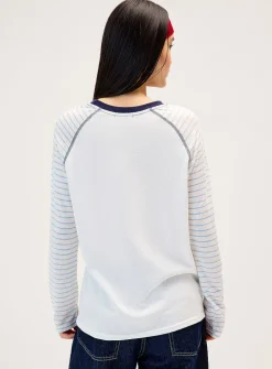 Striped raglan sleeve T-shirt