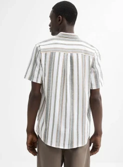 Striped raw-fabric shirt