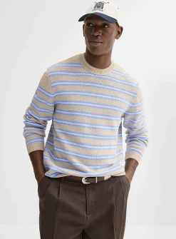 Striped raw-knit sweater