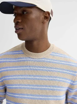 Striped raw-knit sweater