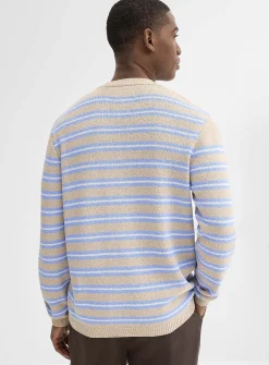 Striped raw-knit sweater