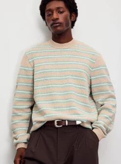 Striped raw-knit sweater