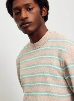 Striped raw-knit sweater