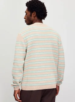 Striped raw-knit sweater