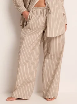 Striped sand poplin pyjama pant