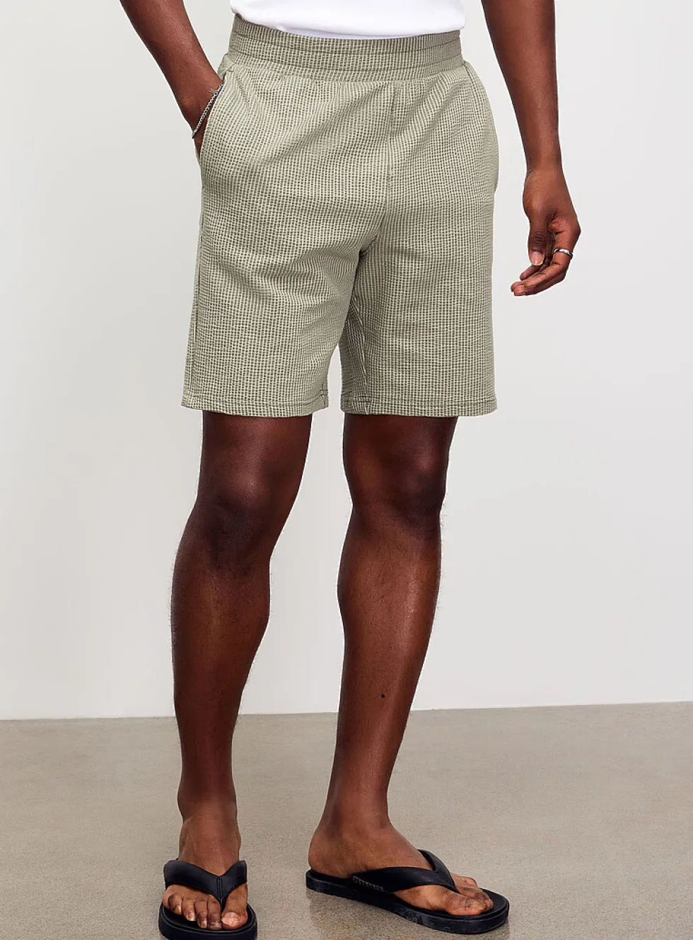 Striped seersucker jersey Bermudas
