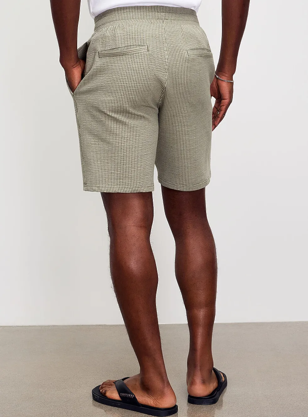 Striped seersucker jersey Bermudas