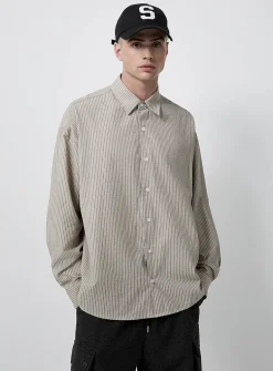 Striped seersucker shirt