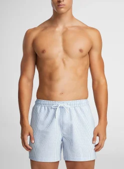 Striped seersucker swim short