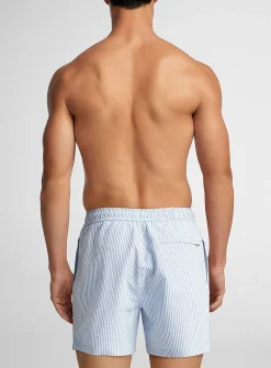 Striped seersucker swim short