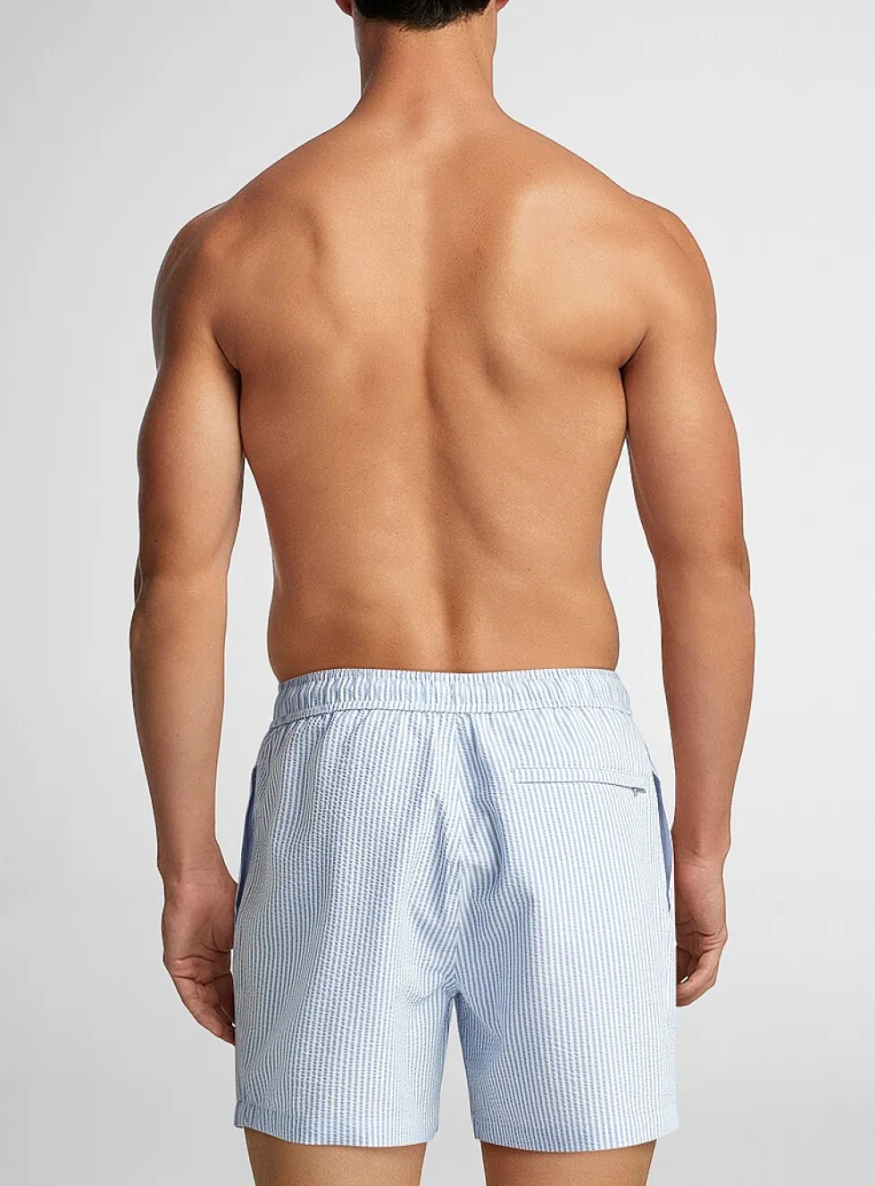 Striped seersucker swim short