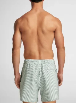 Striped seersucker swim short
