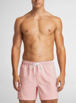 Striped seersucker swim short