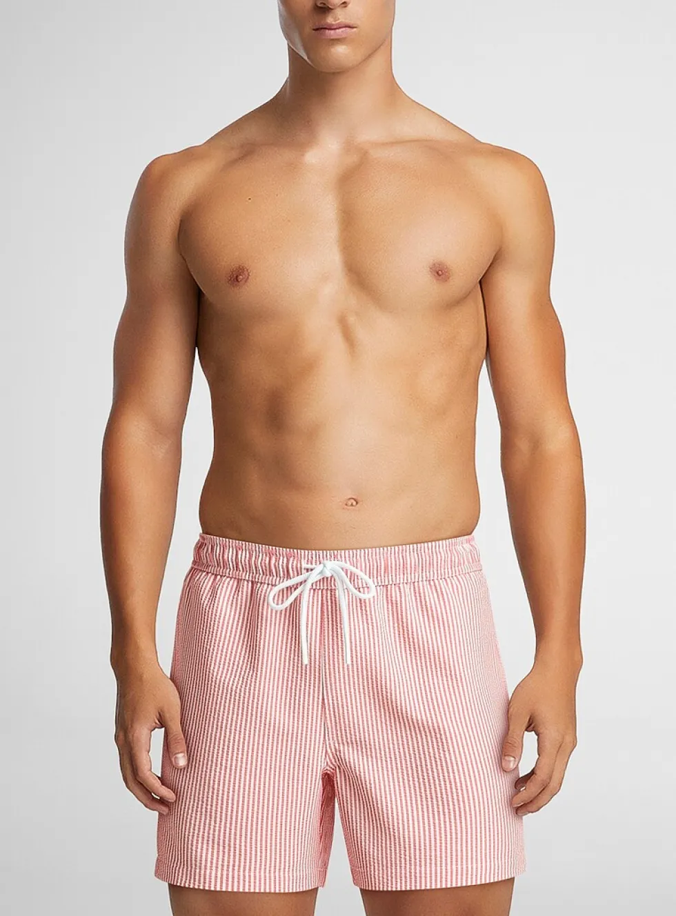 Striped seersucker swim short