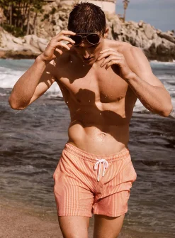 Striped seersucker swim short
