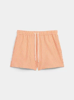 Striped seersucker swim short